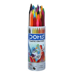 DOMS Plastic Crayons 28 Shades Round Tin Pack