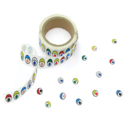 Eye stickers on a roll- Multicoloured 100PC