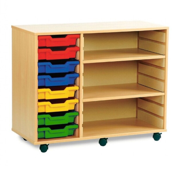 Shallow Tray Unit - 8 trays With 2 Adjustable Shelves