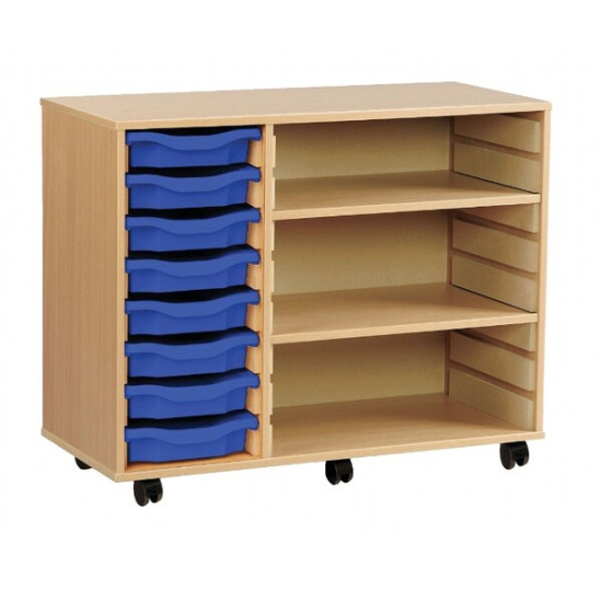 Shallow Tray Unit - 6 trays With 2 Adjustable Shelves