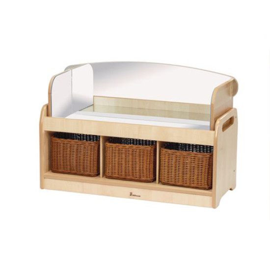 Low Sensory Play Unit - With 3 Clear Tubs & Mirror SurroundLow 