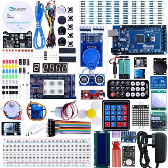 Ultimate Starter Kit Mega R3 Project Compatible with Arduino IDE  (With Mega2560 with 328P(Original 16u2 chip,with logo))
