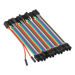 Female to Female Jumper Wire (Multicolor, 10cm Length) - 40/ Pack
