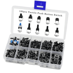 180pcs 10 Values Switch Button Kit