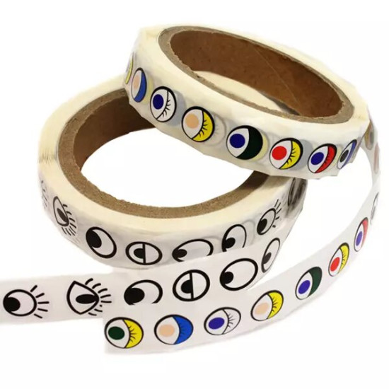 Eye stickers on a roll- Multicoloured