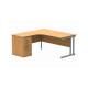 Double Upright Left Hand Radial Desk + Desk High Pedestal