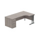 Double Upright Right Hand Radial Desk + Desk High Pedestal