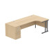 Double Upright Right Hand Radial Desk + Desk High Pedestal