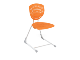 BodyFurn Sled Base Chair Orange Perspective 1