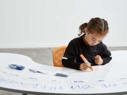 Paparoa Whiteboard Table with Primary Student Writing