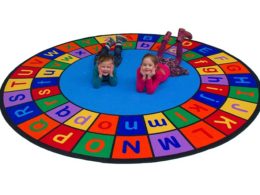 Round Alphabet Grid Upper Case Lower Case Small